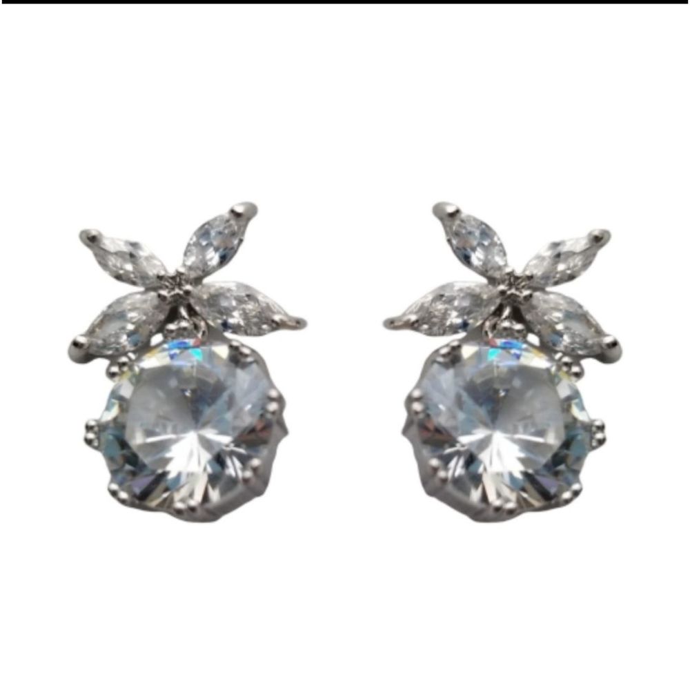 Cubic Zirconia Sterling Silver Stud Earrings